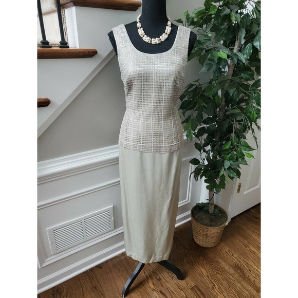 R&M Richards Cream Rayon 2 Piece Top & Maxi Dress - Picture 11 of 11